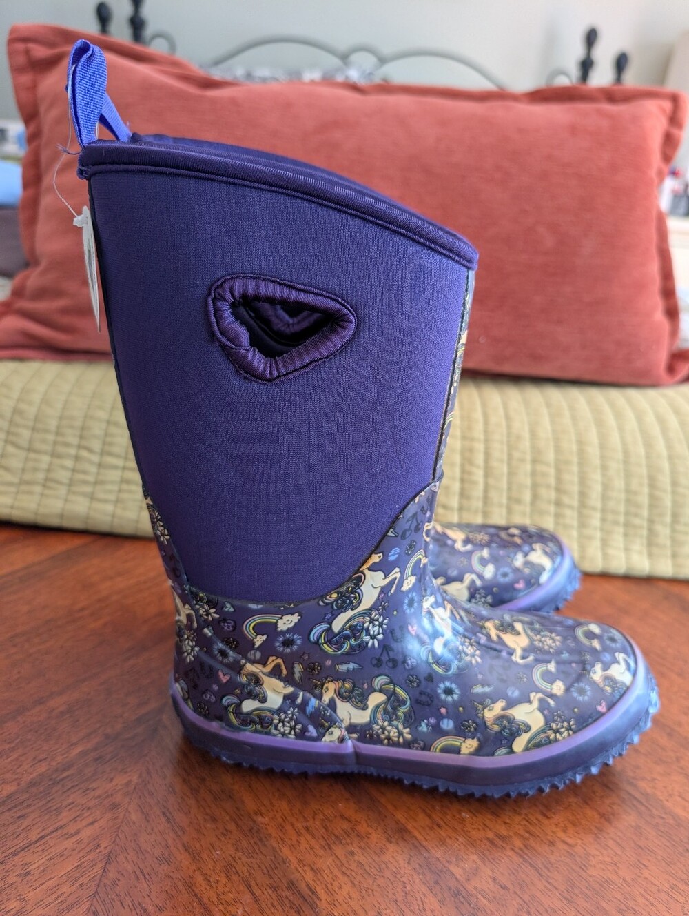 Storm by Cougar Kids Girls Unicorn Waterproof Rain Boots Purple Size 3